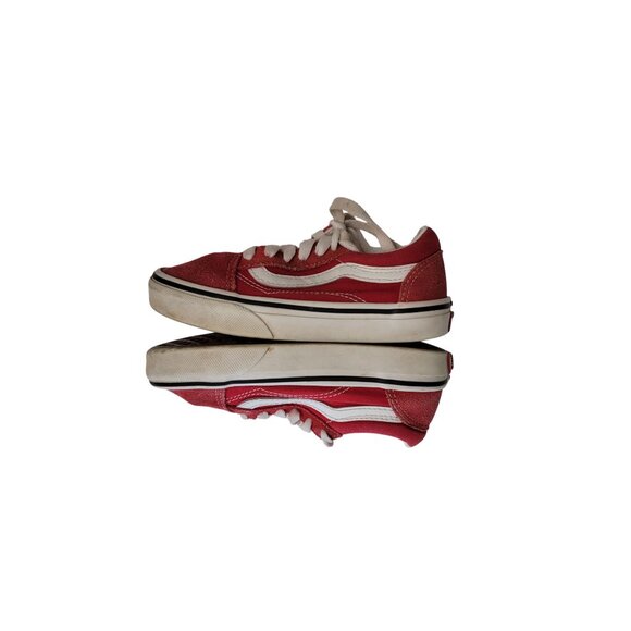 Vans Kids Red & White Old Skool Sneakers Size 12 - Picture 3 of 6